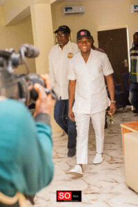 walking in Prof. Julius Ihonvbere OON, DSSRS, KSC, Majority Leader, House of Rep.to the unveiling of SOtech